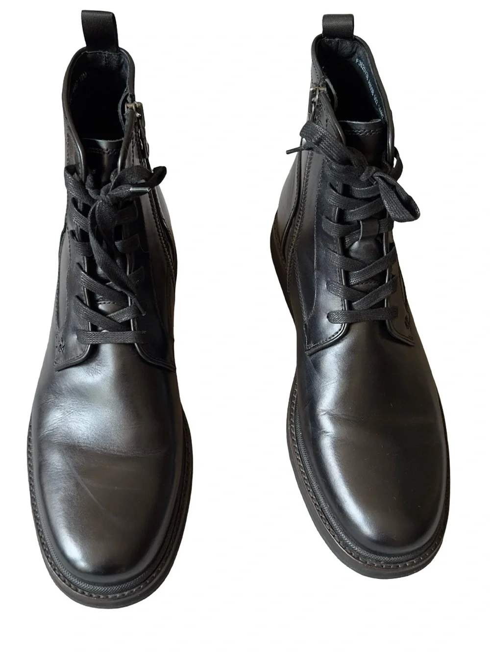 John Varvatos Men's Mineral Black Brooklyn Lug Lace Boots - SIZE 12